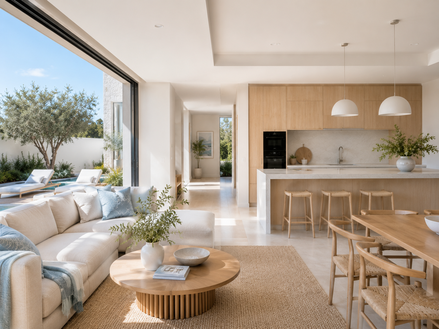 Refined modern interior fitout in daylight
