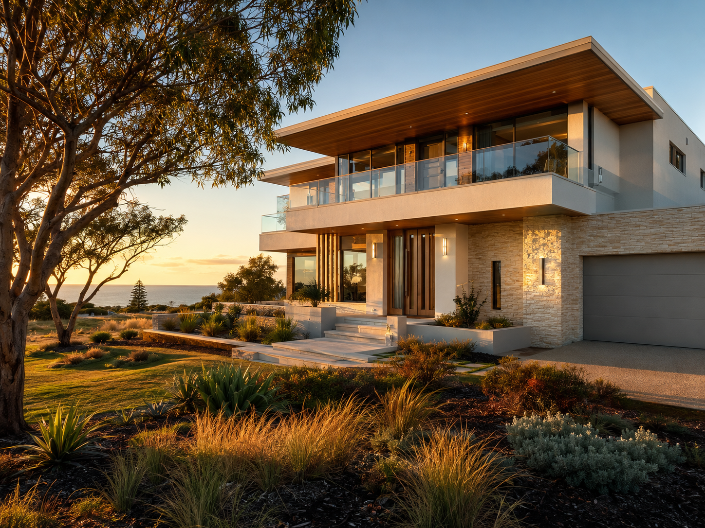 Modern coastal residence with pool
